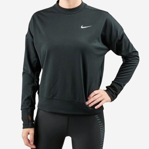 Nike Women's Therma Sphere Element Crew Top Black Size S - Picture 1 of 10